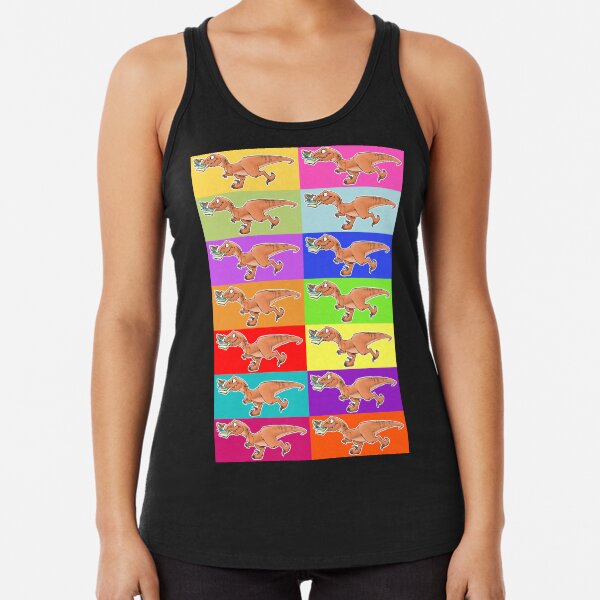 Raptor Rainbow! Racerback Tank Top