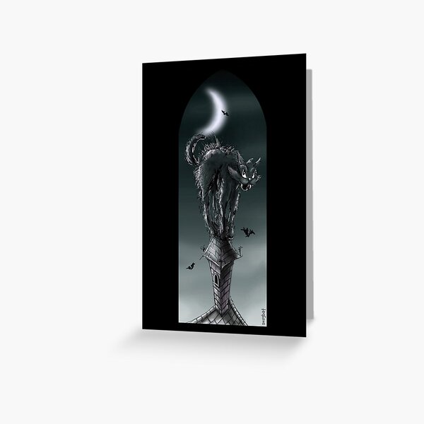 SPIKE THE CAT - GOTHIC, HALLOWEEN Greeting Card