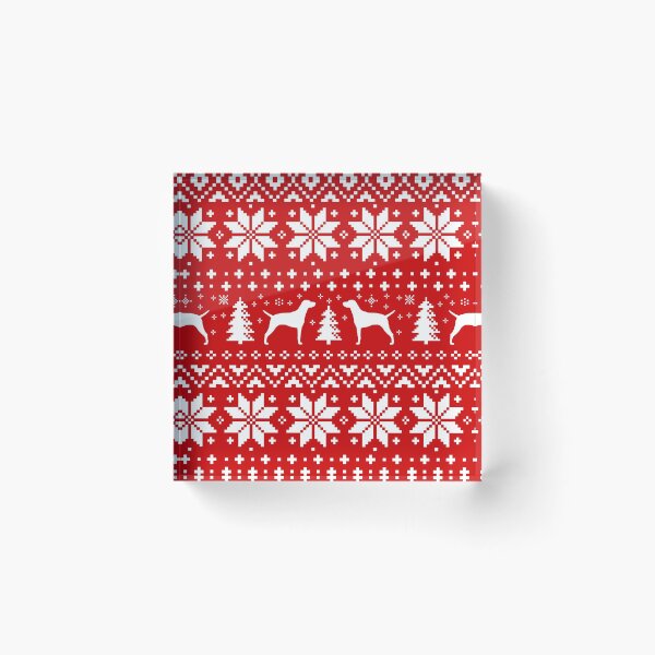 Item preview, Siluetas de Vizsla en rojo y blanco, patrón navideño designed and sold by Jenn Inashvili.