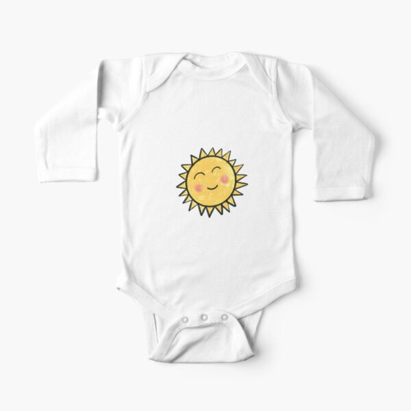 Happy Sun, Sunshine, Cute Sun Long Sleeve Baby One-Piece