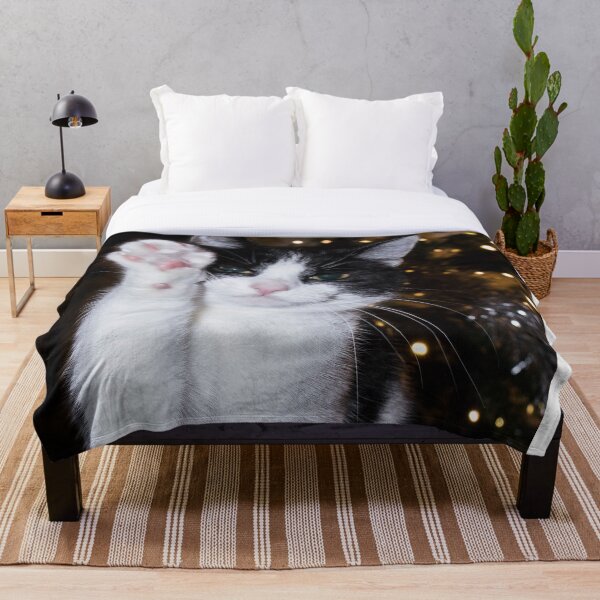 Item preview, Divertido gato blanco y negro navideño designed and sold by HaleyRedshaw.