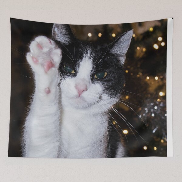 Item preview, Funny Christmas black and white cat designed and sold by HaleyRedshaw.