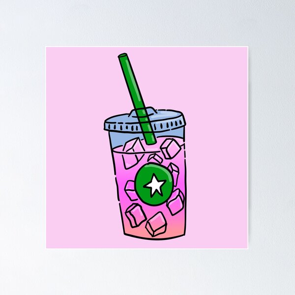 Item preview, Iced Pink Drink - Green Straw designed and sold by MOREDANKMEMES.