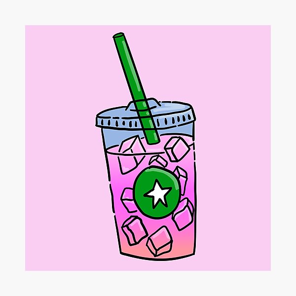 Item preview, Iced Pink Drink - Green Straw designed and sold by MOREDANKMEMES.