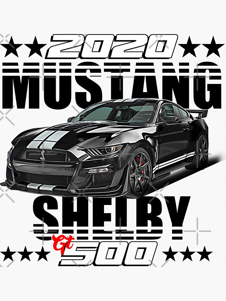 "2020 Black Shelby GT 500" Sticker for Sale by CarMad | Redbubble