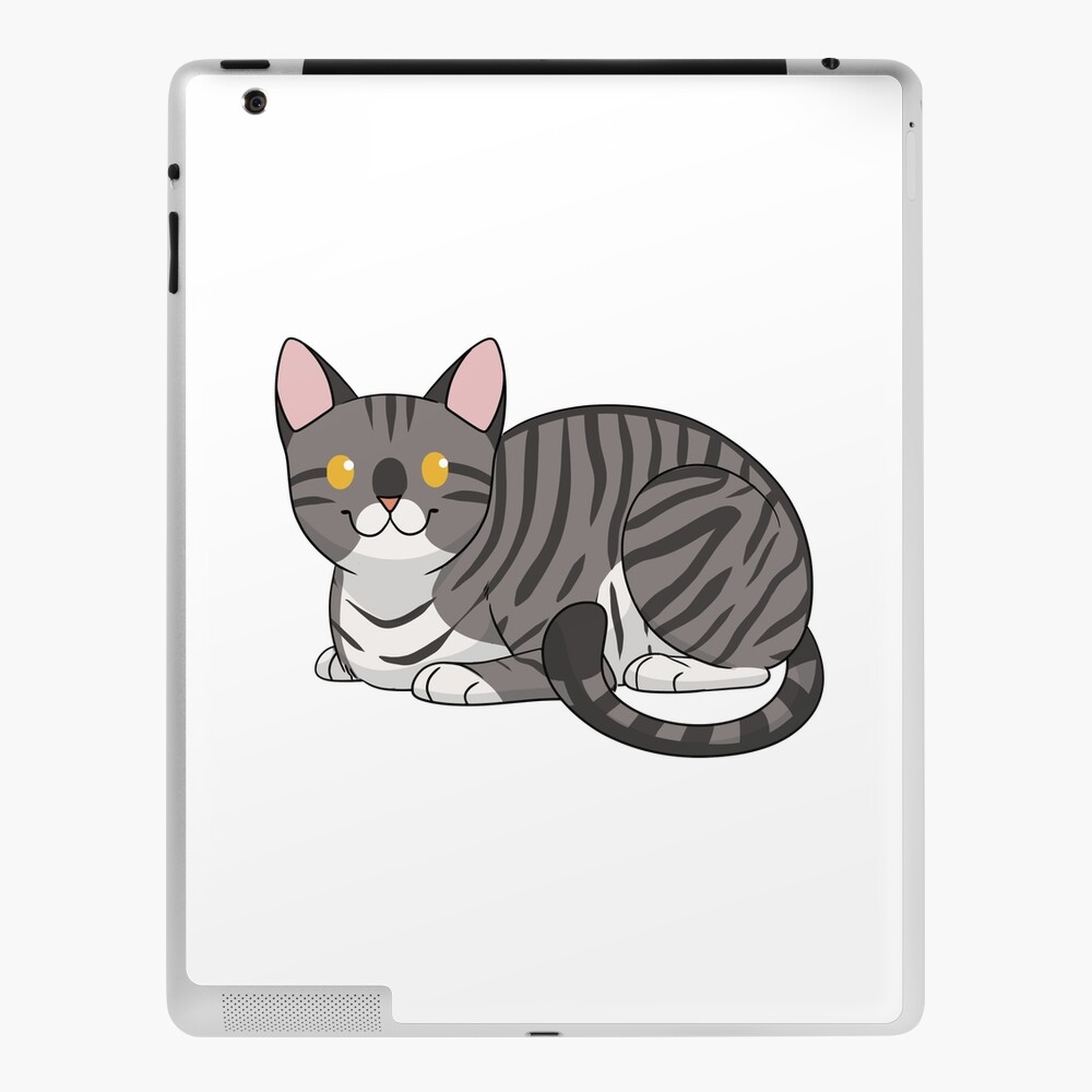 Coque Et Skin Adhesive Ipad Chat Tigre Gris Et Blanc Par Laneybehr Redbubble