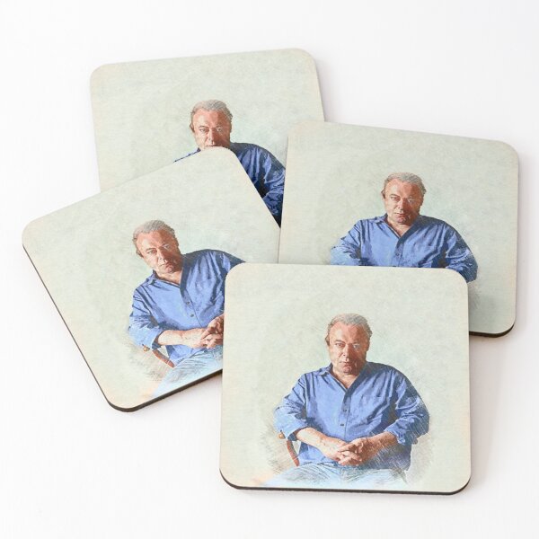 Item preview, Christopher Hitchens (sitting colour) designed and sold by GodsAutopsy.
