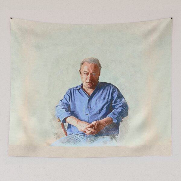 Item preview, Christopher Hitchens (sitting colour) designed and sold by GodsAutopsy.