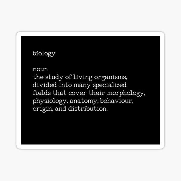 "Biology definition" Sticker for Sale by gingerlouls Redbubble
