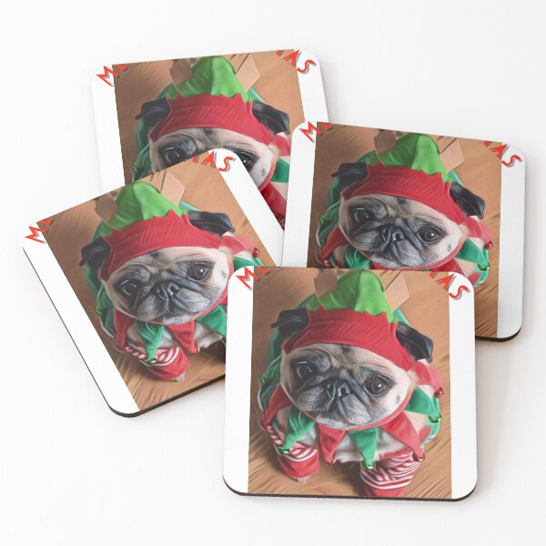 Item preview, Merry Christmas cute funny pug elf graphic design  designed and sold by Tim Dunaway.