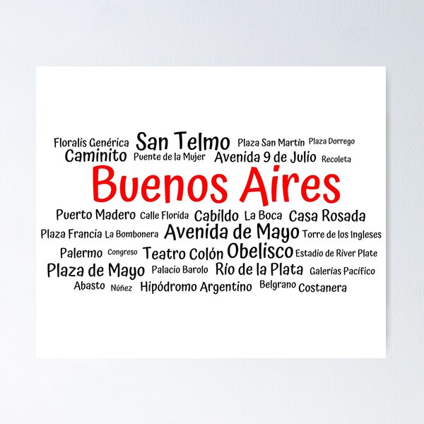 Item preview, Buenos Aires & main attractions designed and sold by InVisibleColors.