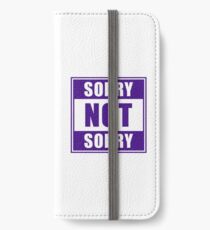 Sorry not Sorry Emoji JoyPixels Funny Girls Purple iPhone Wallet/Case/Skin