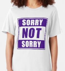 Es tut uns leid, nicht leid, Emoji JoyPixels Funny Girls Purple Slim Fit T-Shirt