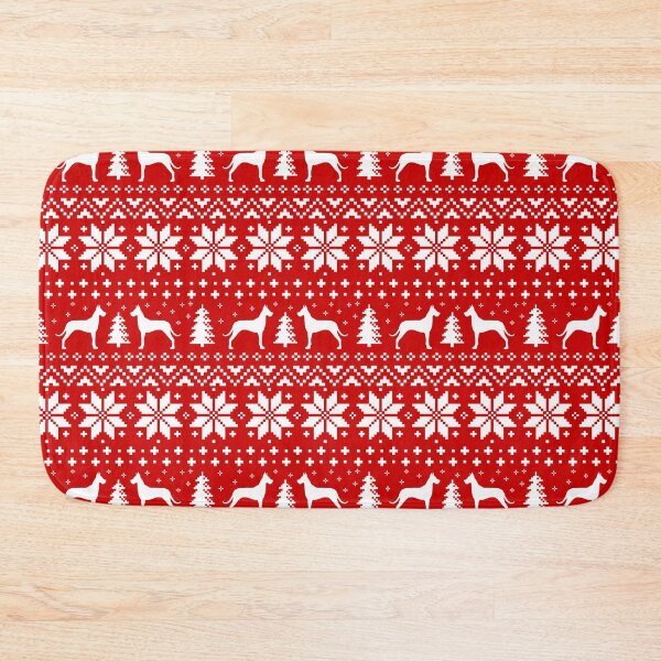 Item preview, Great Dane Silhouettes Red and White Christmas Holiday Pattern designed and sold by Jenn Inashvili.