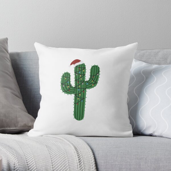Christmas Cactus Throw Pillow