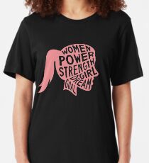 Women Power Emoji JoyPixels Dream Girl Goal Rose Gold Slim Fit T-Shirt