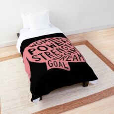 Women Power Emoji JoyPixels Dream Girl Goal Rose Gold Comforter
