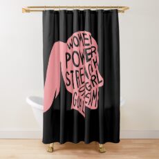 Women Power Emoji JoyPixels Dream Girl Goal Rose Gold Shower Curtain