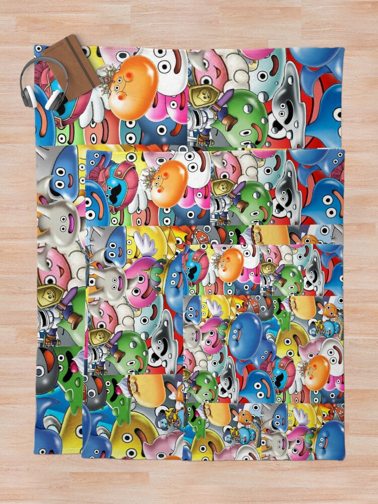 Dragon Quest Slimes Throw Blanket For Sale By Aldeki Redbubble