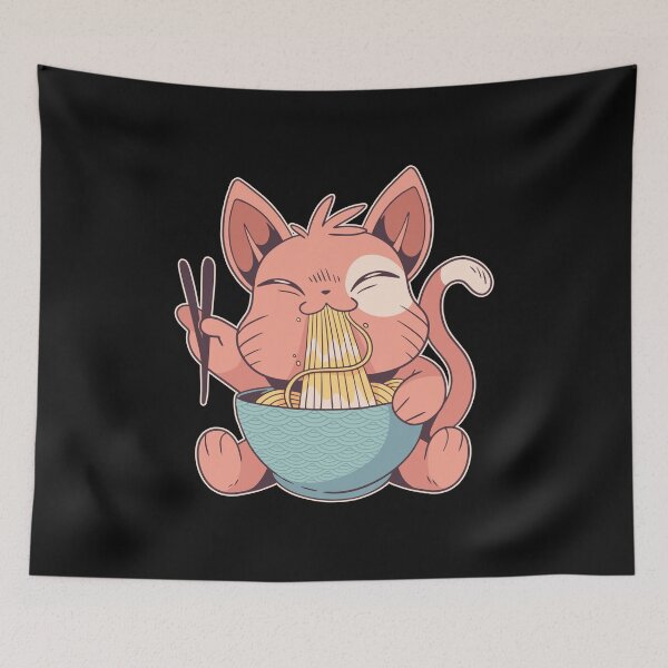 Item preview, Cat eats ramen designed and sold by Dibbelchen.