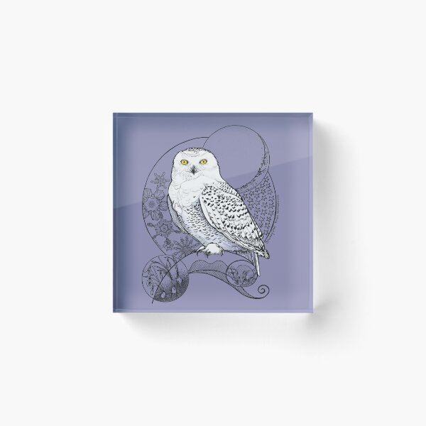 Item preview, Snowy Owl Doodle in a wintery scene designed and sold by mernstw.