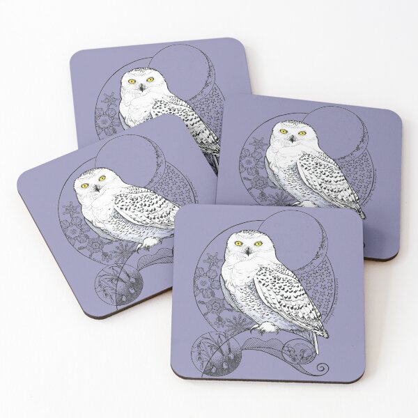 Item preview, Snowy Owl Doodle in a wintery scene designed and sold by mernstw.