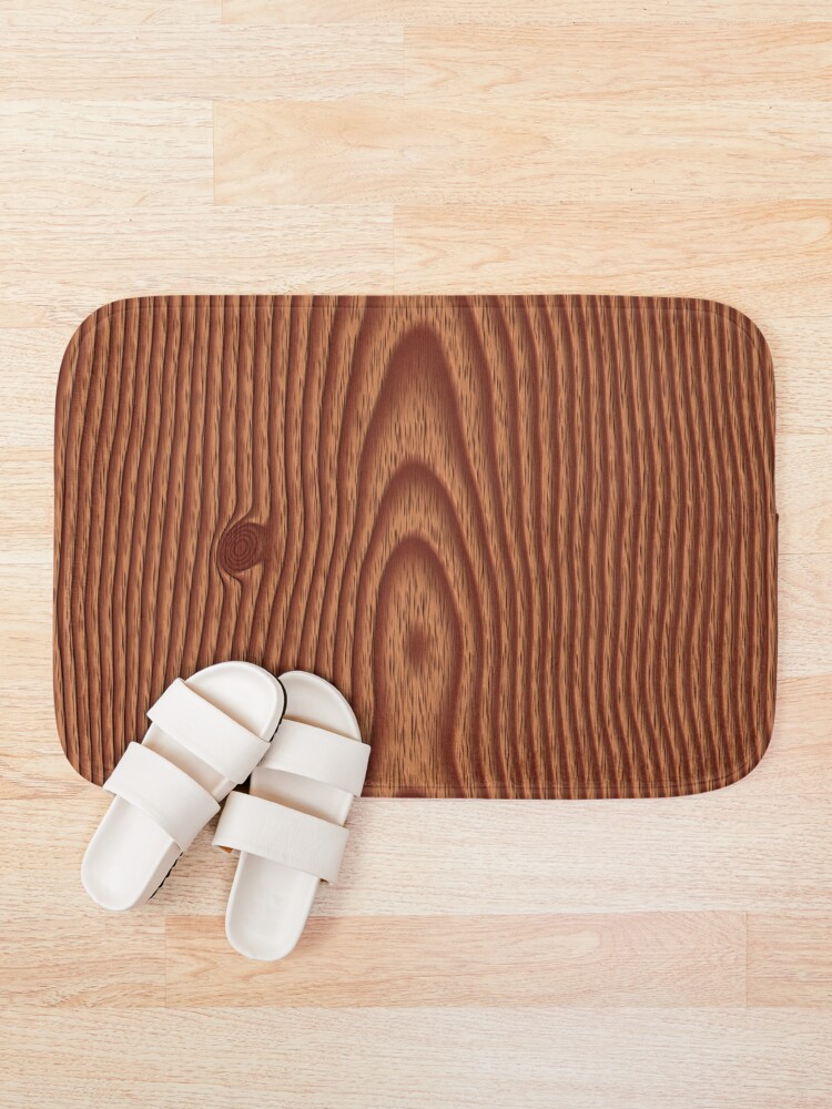 "Faux Wood Cedar" Bath Mat by RoufXis Redbubble