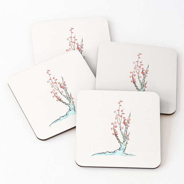 Item preview, Blue red flowers tree illustration designed and sold by SubtleSplit.