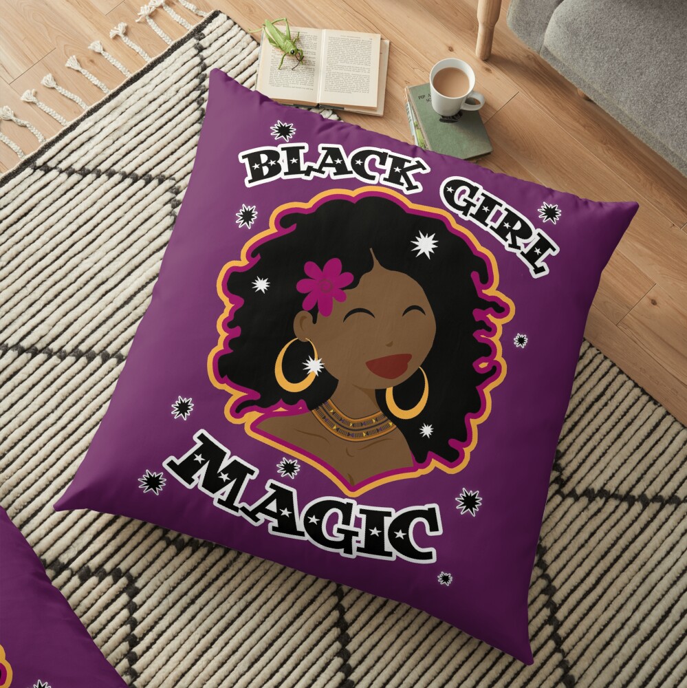 Black Girl Magic - Celebrate Natural Hair Floor Pillow