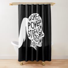 Women Power Emoji JoyPixels Dream Girl Goal White Shower Curtain