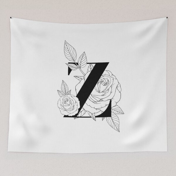 Item preview, Copy of Monogram Letter U with Rose Line Art designed and sold by GraphicsbyNel.