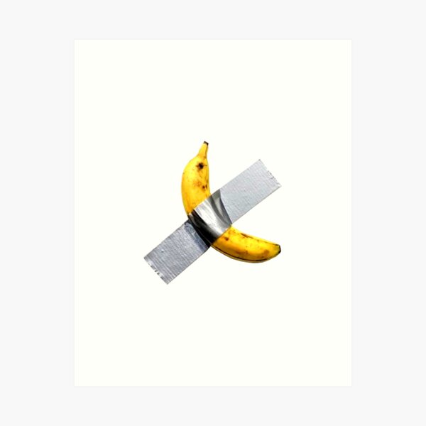 Item preview, Maurizio Cattelan banana sculpture contemporary art lover artist gift t shirt or mask designed and sold by Johannesart.