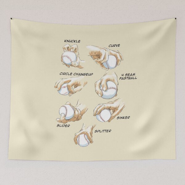 Item preview, Baseball Pitch Grips Poster designed and sold by MoreAwesomeTees.