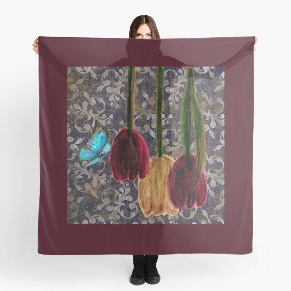 Wonderland, Upside Down Antique Tulips and a Butterfly Scarf