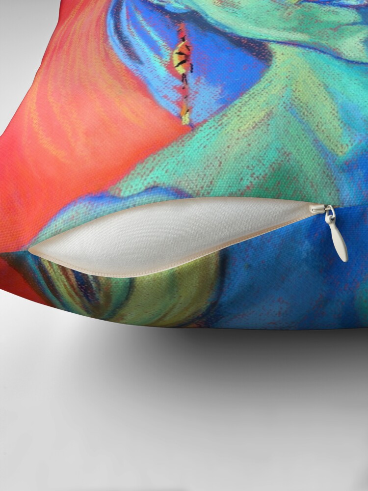 Thumbnail 2 of 4, Pillow, Blue Woman (self portrait) designed and sold by BlueStarseed.
