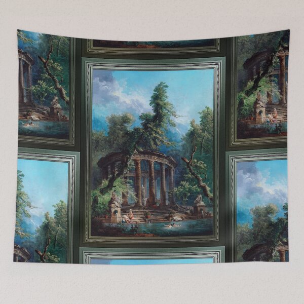 Item preview, The Bathing Pool by Hubert Robert 2nd Edition Old Masters Prints designed and sold by Xzendor7 Digital Art Creations.