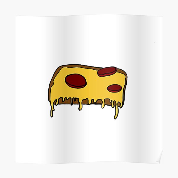 Detroit Style Pizza Slice Poster By Gypsygemini Redbubble