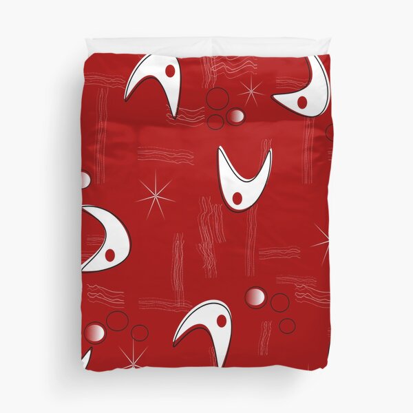 Boomerangs in Red Duvet Cover