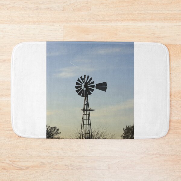 Item preview, Kansas Windmill in a Pasture with blue sky and clouds designed and sold by ROBERTDBROZEK.
