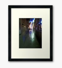 After the rain-Paris sidewalk, early evening Framed Print