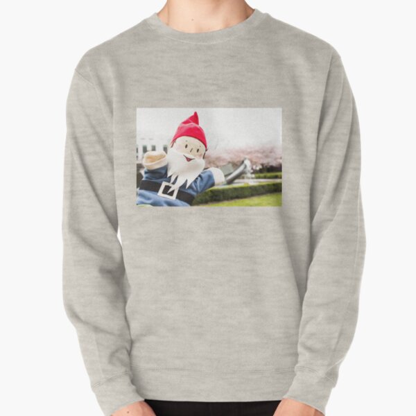 Sakura Fountain Gnome Pullover Sweatshirt