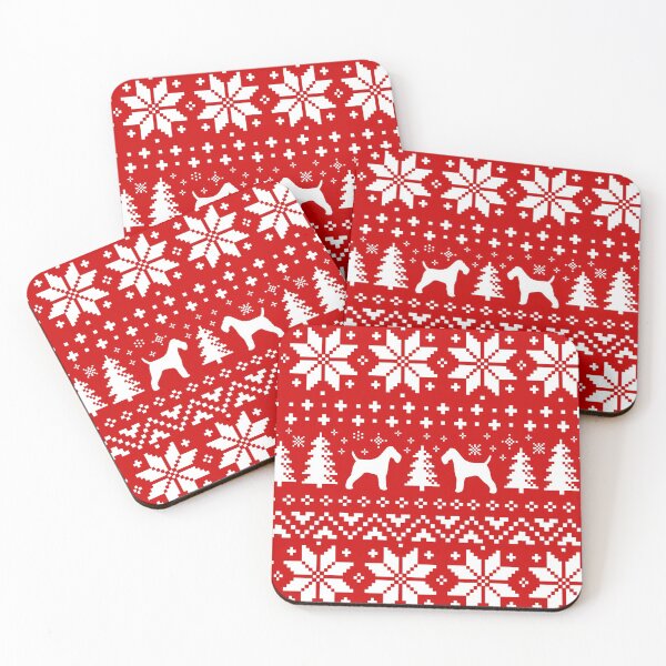 Item preview, Wire Fox Terrier Silhouettes Christmas Holiday Pattern designed and sold by Jenn Inashvili.