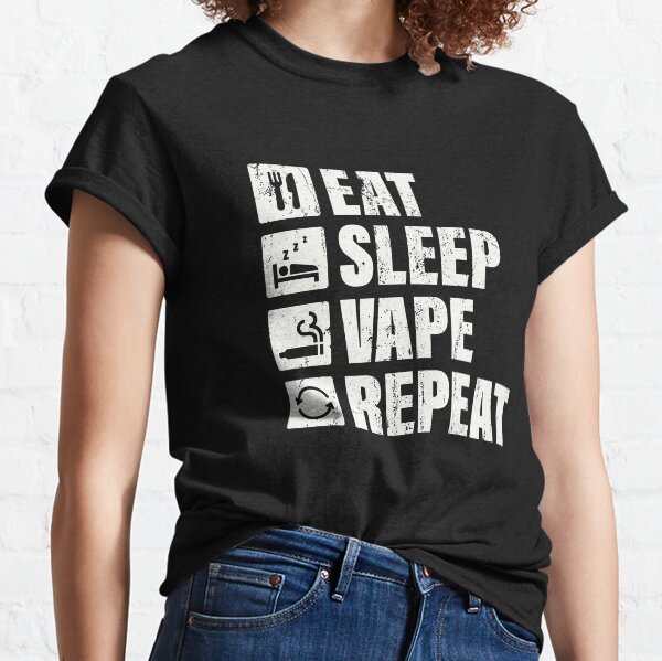 Gift Dad Eat Sleep Vape Repeat Mens Funny Smoking T Shirt 