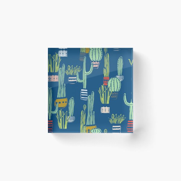 Item preview, Classic Blue Cacti designed and sold by inkblotcreative.