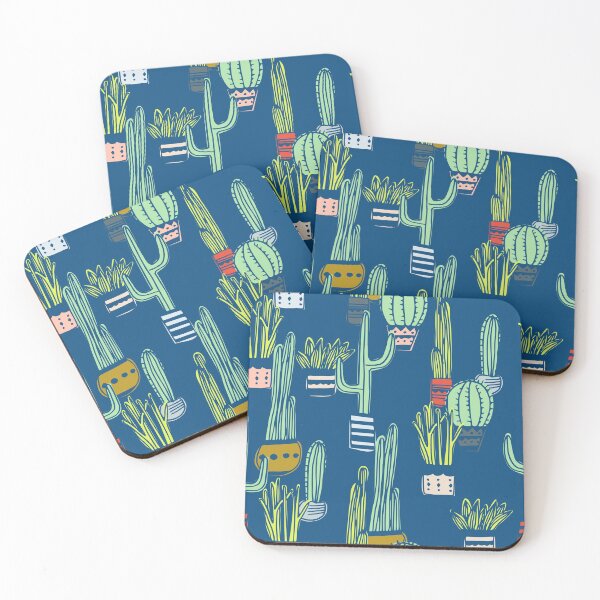 Item preview, Classic Blue Cacti designed and sold by inkblotcreative.