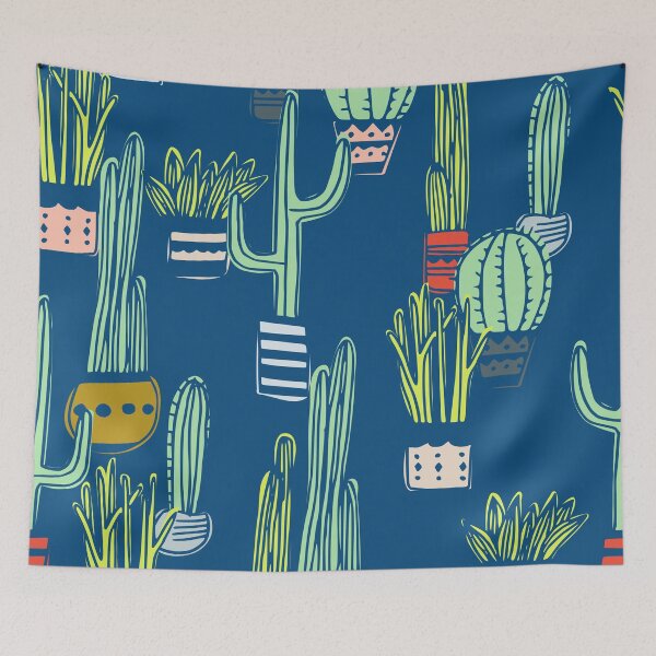 Item preview, Classic Blue Cacti designed and sold by inkblotcreative.