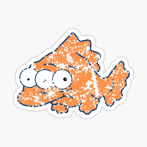 Vista previa del artículo con la obra «blinky the fish - grunge medio», diseñado y vendido por ScapegoatPrints.