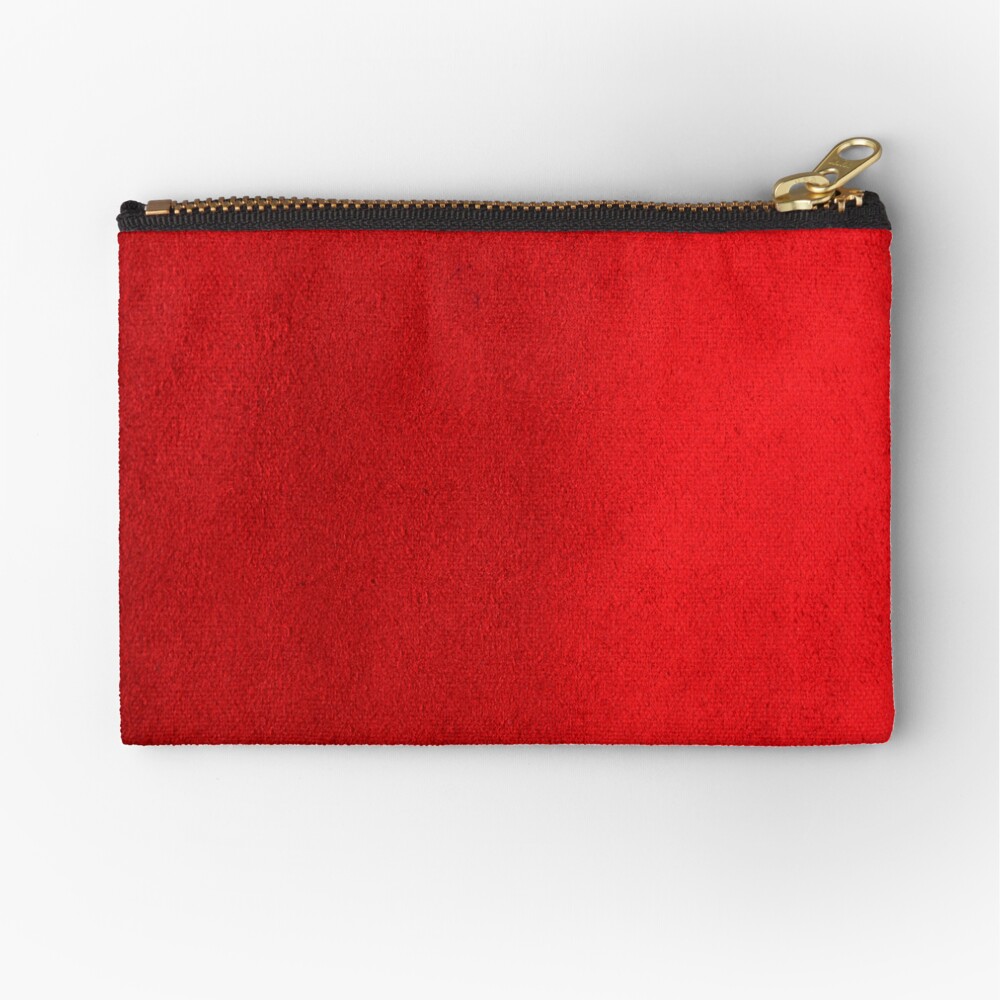 RED LEATHER Zipper Pouch
