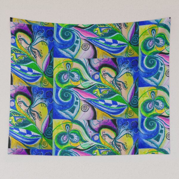 Item preview, Blue Green Tones Movement Abstract designed and sold by BBS ART.