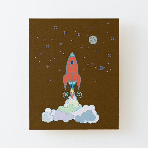 Rocket Launch Wood Mounted Print